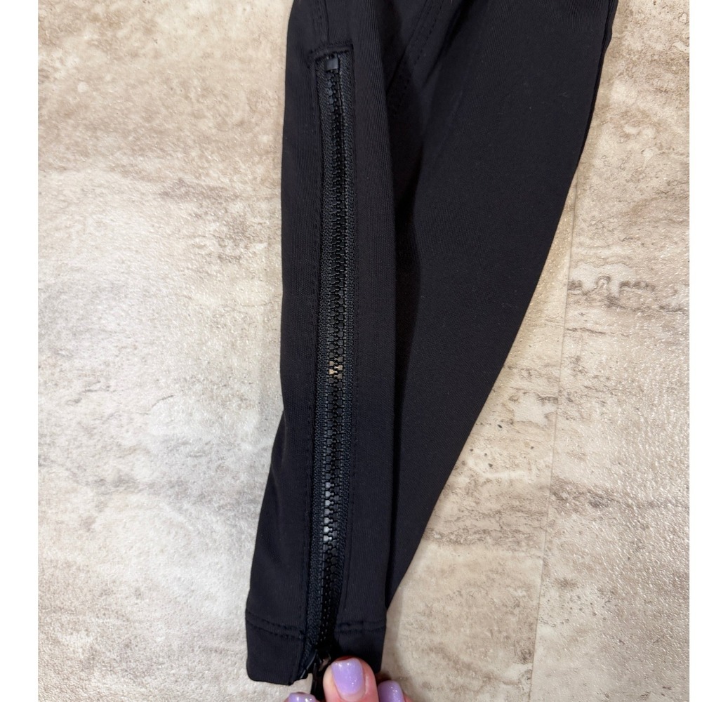 Athleta Delancey Moto Tight Black High Rise Leggings Ankle Zip Small - Picture 5 of 6